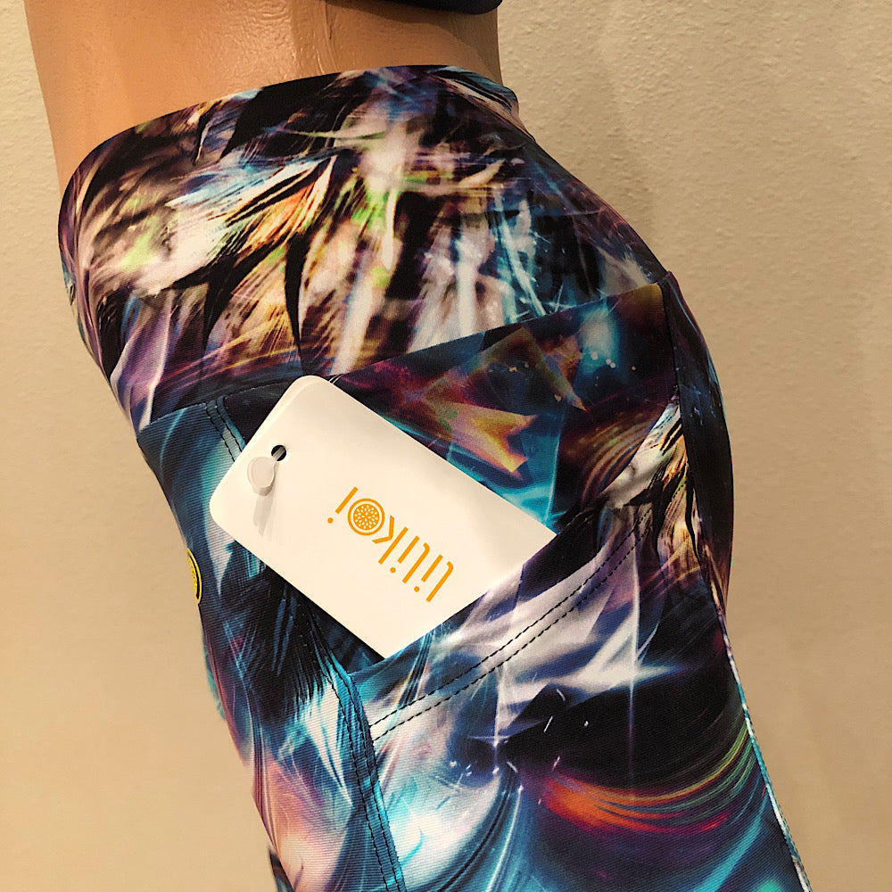 [Lilikoi Wear] Bottoms: Capri Leggings Cross-waistedband with Pockets